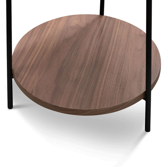 Zelma 44cm Round Side Table - Walnut Side Table Dwood-Core   