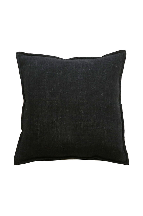 Mulberi Flaxmill Linen Cushion - Black Cushion Furtex-Local   