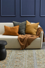 Mulberi Flaxmill Linen Cushion - Charcoal Cushion Furtex-Local   