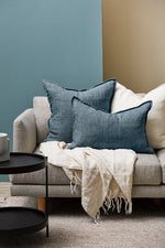 Mulberi Arcadia Linen Cushion - Navy Cushion Furtex-Local   