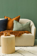 Mulberi Arcadia Linen Cushion - Moss Cushion Furtex-Local   