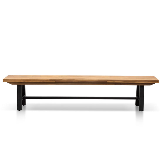 Ellis Outdoor Wooden Bench - Natural Top and Black Legs Bench Eminem-Core   