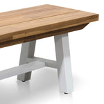 Ellis Outdoor Wooden Bench - Natural Top and White Legs Bench Eminem-Core   
