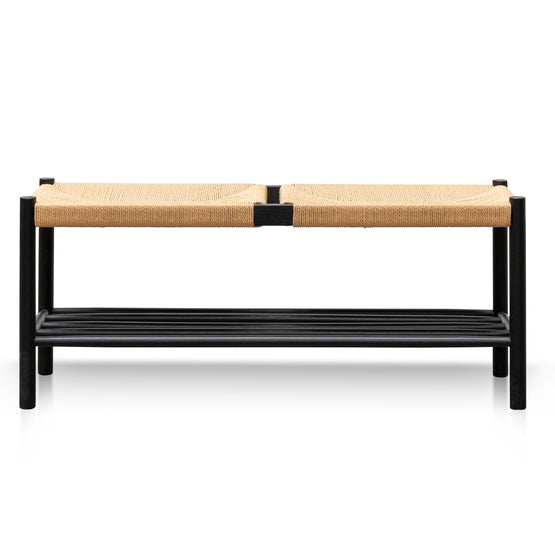 Erika 110cm Black Oak Bench - Natural Seat Bench Oakwood-Core   
