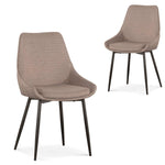 Set of 2 - Alfie Fabric Dining Chair - Brown Grey - Last Set Dining Chair Sendo-Core   