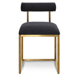 Prato Black Velvet Occasional Chair - Brushed Gold Base Lounge Chair Blue Steel Sofa- Core   