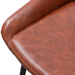 Set of 2 - Alfie Dining Chair - Cinnamon Brown PU Leather Dining Chair Sendo-Core   