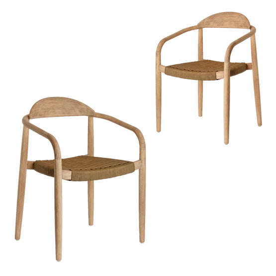 Set of 2 - Glynis Eucalyptus Timber Dining Chair - Beige Dining Chair The Form-Local   