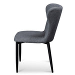 Mavis Fabric Dining Chair - Pebble Grey in Black Legs Dining Chair St Chairs-Core   