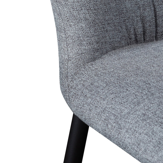 Mavis Fabric Dining Chair - Pebble Grey in Black Legs Dining Chair St Chairs-Core   