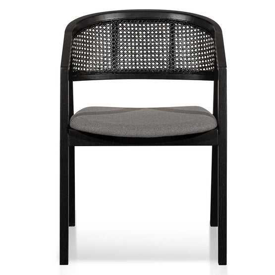 Molina Black Wood Dining Chair - Grey Seat Dining Chair Cube Home-Core   