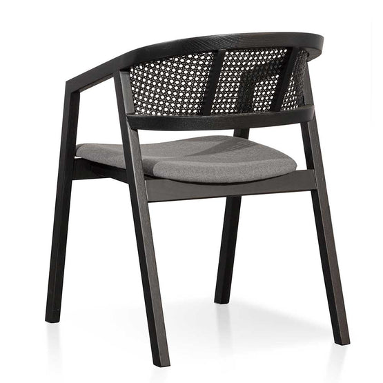 Molina Black Wood Dining Chair - Grey Seat Dining Chair Cube Home-Core   