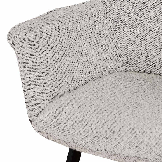 Set of 2 - Nola Fabric Dining Chair - Pepper Boucle Dining Chair Sendo-Core   