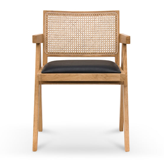 Castro Rattan Dining Chair - Natural with Black Seat Dining Chair Chic-Core   
