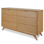 Nora 6 Drawer Wide Chest Wood Dressing - Natural Drawer VN-Core   