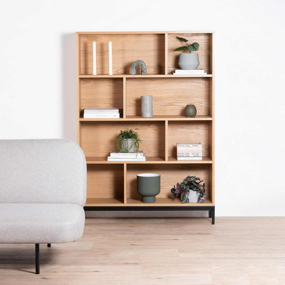 Deakin Wooden Bookcase - Natural Shelves KD-Core   
