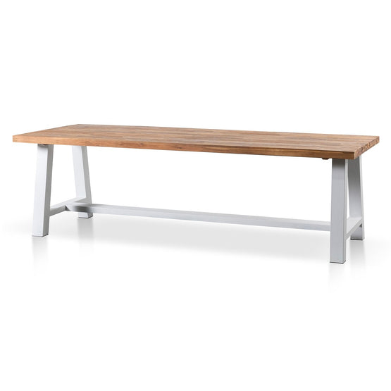 Ellis 2.5m Outdoor Dining Table - Natural Top and White Base Outdoor Table Eminem-Core   