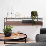 Norman Metal Frame Console - Walnut - Black Tray Console Table IGGY-Core   