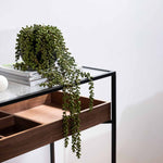 Norman Metal Frame Console - Walnut - Black Tray Console Table IGGY-Core   