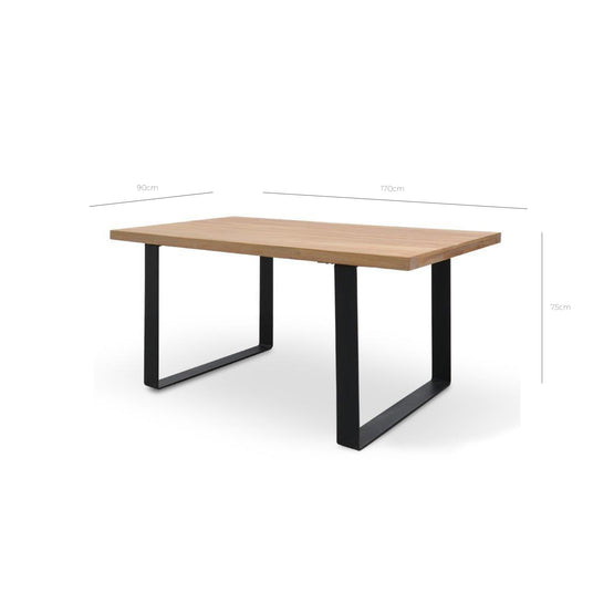 Dalton Reclaimed Elm Wood 1.7m Dining Table - Rustic Natural Dining Table Reclaimed-Core   