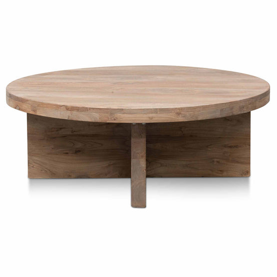 Ramona 100cm Round Coffee Table - Natural - Thick Base Coffee Table Reclaimed-Core   