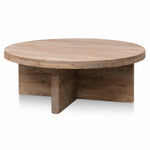 Ramona 100cm Round Coffee Table - Natural - Thick Base Coffee Table Reclaimed-Core   