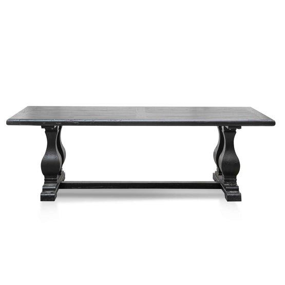 Artica Elm Wood Dining Table 2.4m - Full Black Dining Table Reclaimed-Core   