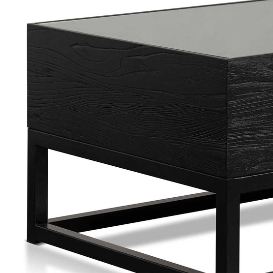 Ted 1.2m Elm Coffee Table - Full Black Coffee Table Nicki-Core   