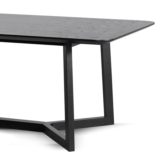 Kali 2.4m Wooden Dining Table - Full Black Dining Table Century-Core   