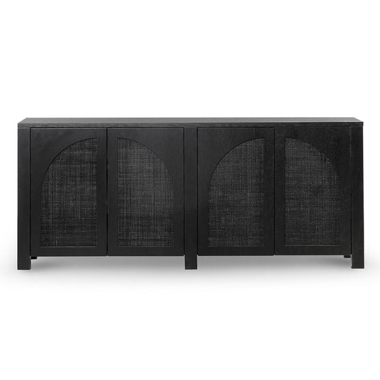 Lucius 1.95m Black Oak Sideboard Unit - Rattan Buffet & Sideboard Century-Core   