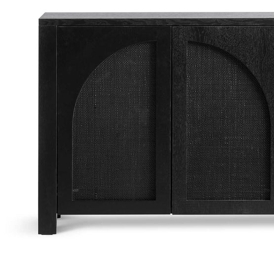 Lucius 1.95m Black Oak Sideboard Unit - Rattan Buffet & Sideboard Century-Core   