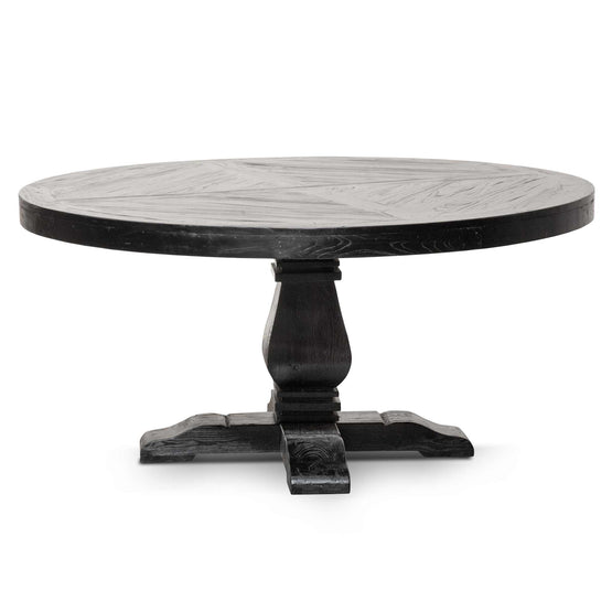Kara 1.6m Round Dining Table - Full Black Dining Table Reclaimed-Core   