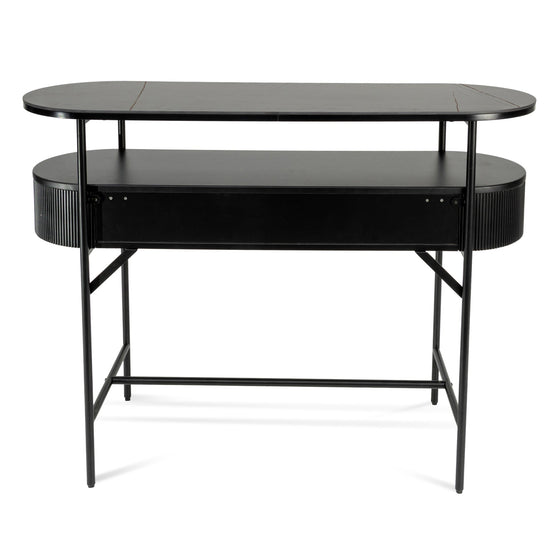 Velez 1.2m Stone Top Console Table - Black Console Table IGGY-Core   
