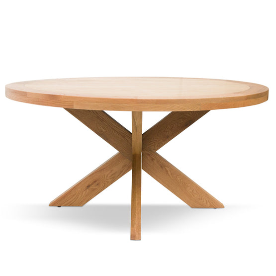 Darrel 1.5m Round Wooden Dining Table - Distress Natural Dining Table Chic-Core   