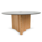 Benton 1.5m Round Glass Dining Table - Natural Dining Table Better B-Core   