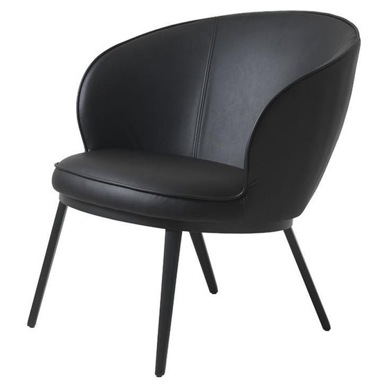 Gianni Faux Leather Lounge Chair - Black Dining Chair Vatec-Local   