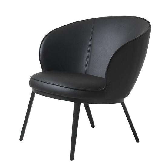 Gianni Faux Leather Lounge Chair - Black Dining Chair Vatec-Local   