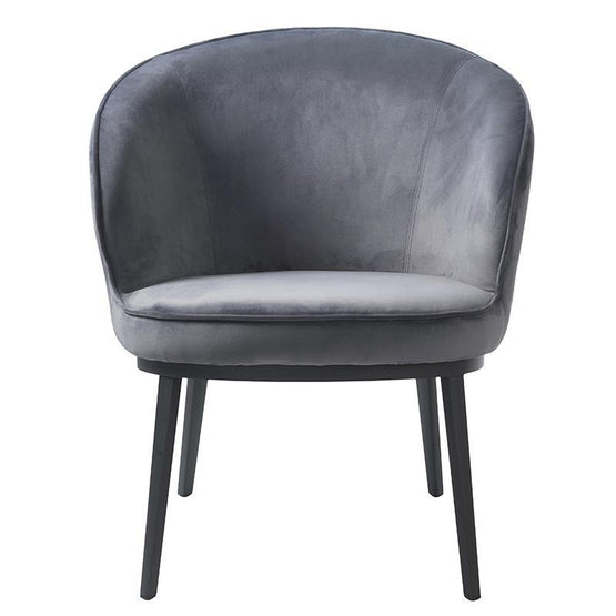 Gianni Velvet Lounge Chair - Steel Grey Armchair Vatec-Local   