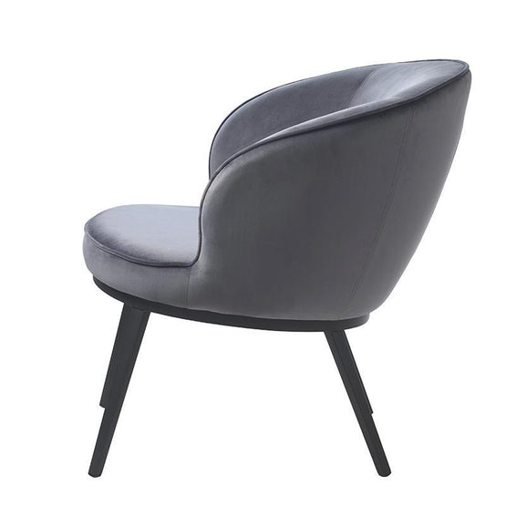 Gianni Velvet Lounge Chair - Steel Grey Armchair Vatec-Local   