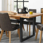 Percy 4-6 Seater Extendable Dining Table - European Knotty Oak and Peppercorn Dining Table VN-Core   