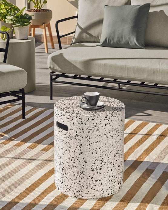 Jairo Terrazzo Side Table - White Outdoor Table The Form-Local   