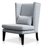 Mercer Lounge Wingback Chair in Light Texture Grey Wingback Chair Casa-Core   