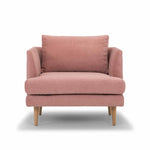 Denmark Fabric Armchair - Dusty Blush with Natural Legs Armchair Original Sofa-Core   