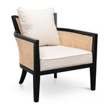 Marion Rattan Armchair - Black with Sand White Armchair Chic-Core   