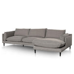 Lucio 4 Seater Right Chaise Fabric Sofa - Graphite Grey Chaise Lounge K Sofa-Core   