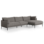 Emilis 4 Seater Right Chaise Fabric Sofa - Graphite Grey Chaise Lounge K Sofa-Core   
