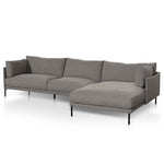 Emilis 4 Seater Right Chaise Fabric Sofa - Graphite Grey Chaise Lounge K Sofa-Core   
