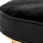 Bianka 100cmx46cm Ottoman - Black Velvet Ottoman Blue Steel Sofa- Core   