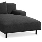 Jasleen Right Chaise Sofa - Charcoal Boucle Chaise Lounge Casa-Core   