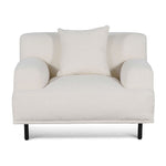 Jasleen Fabric Armchair - Ivory White Boucle with Black Legs Armchair Casa-Core   